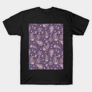 Purple and Pink Floral Seamless Pattern T-Shirt